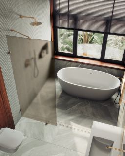 Душевая перегородка MaybahGlass MGD-265-2 79см бронза